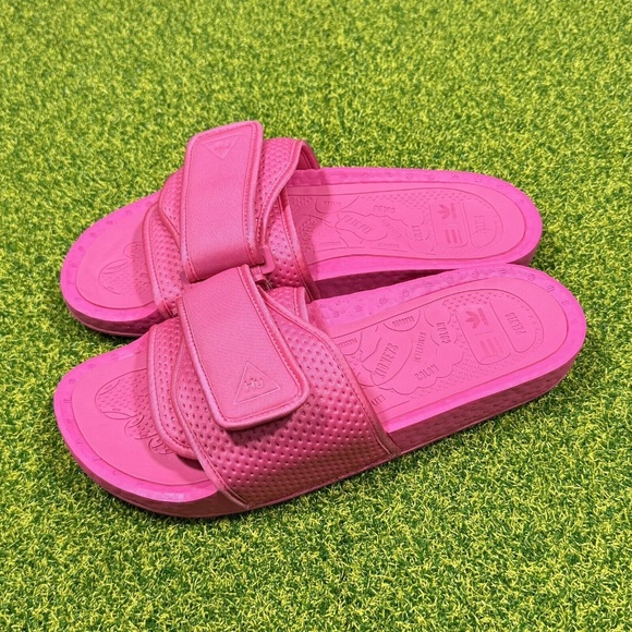 Adidas Originals Pharrell Chancletas HU Size 8 Boost Slides Pink FV7289 - Picture 1 of 6